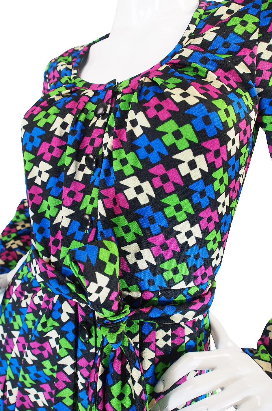 1960s Incredible Givenchy Silk Jersey Maxi Dress