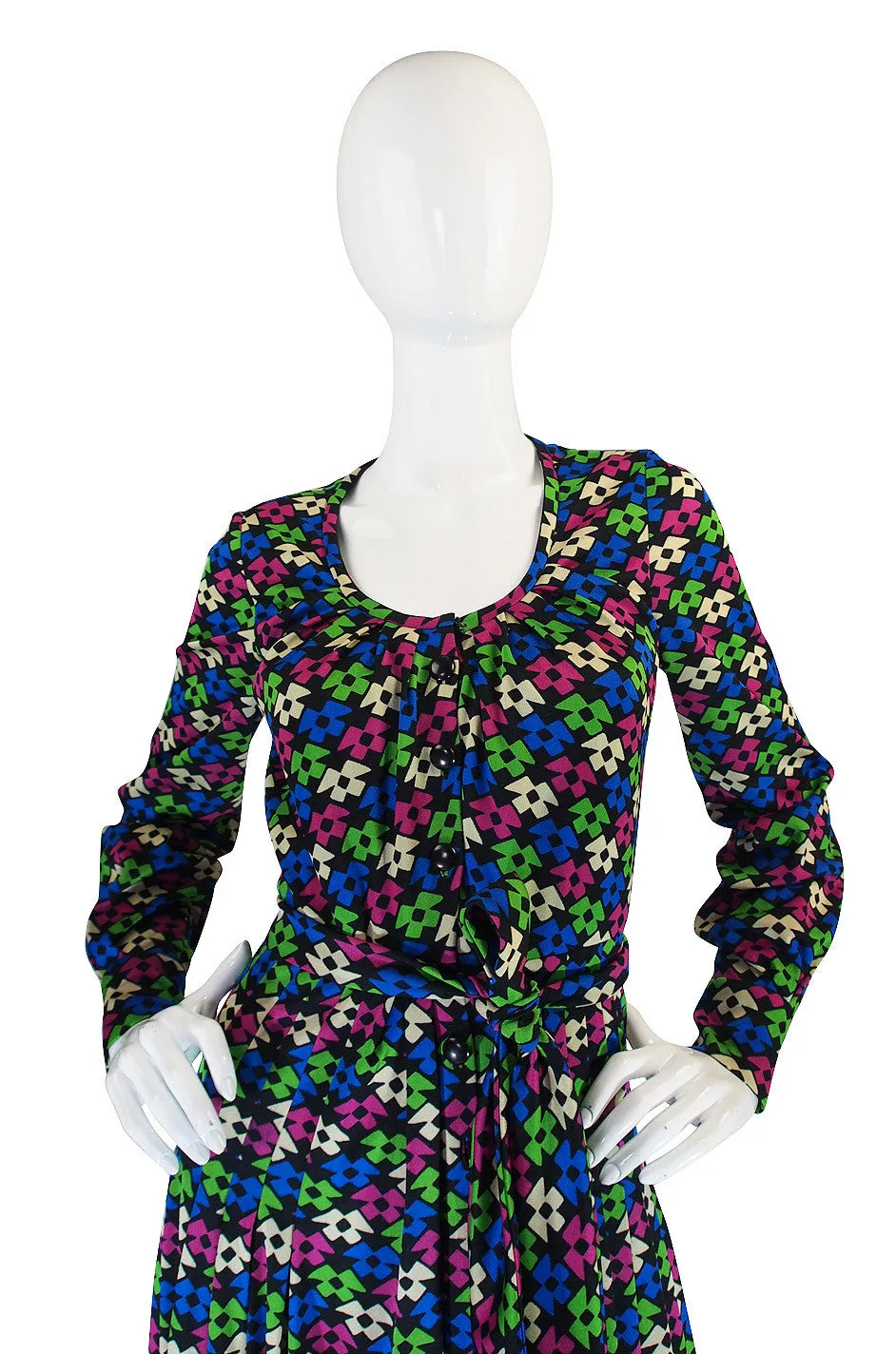 1960s Incredible Givenchy Silk Jersey Maxi Dress
