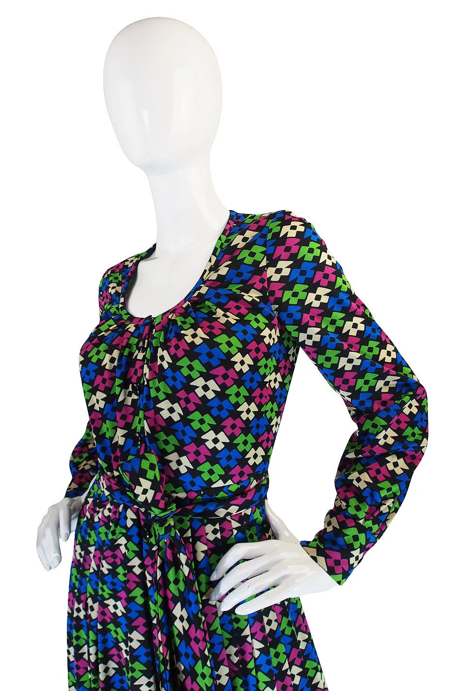 1960s Incredible Givenchy Silk Jersey Maxi Dress