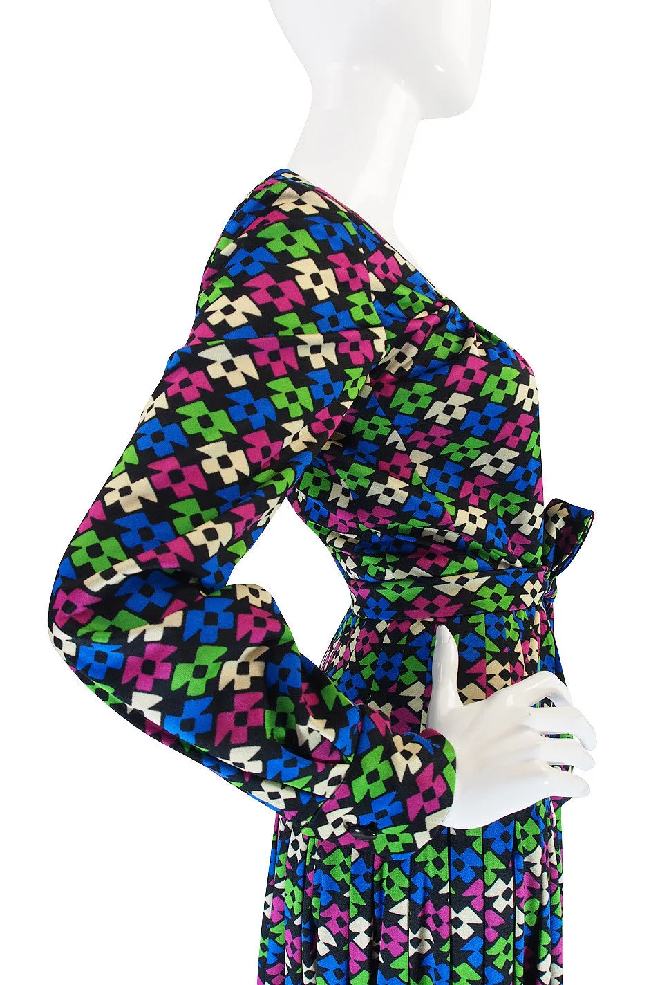 1960s Incredible Givenchy Silk Jersey Maxi Dress