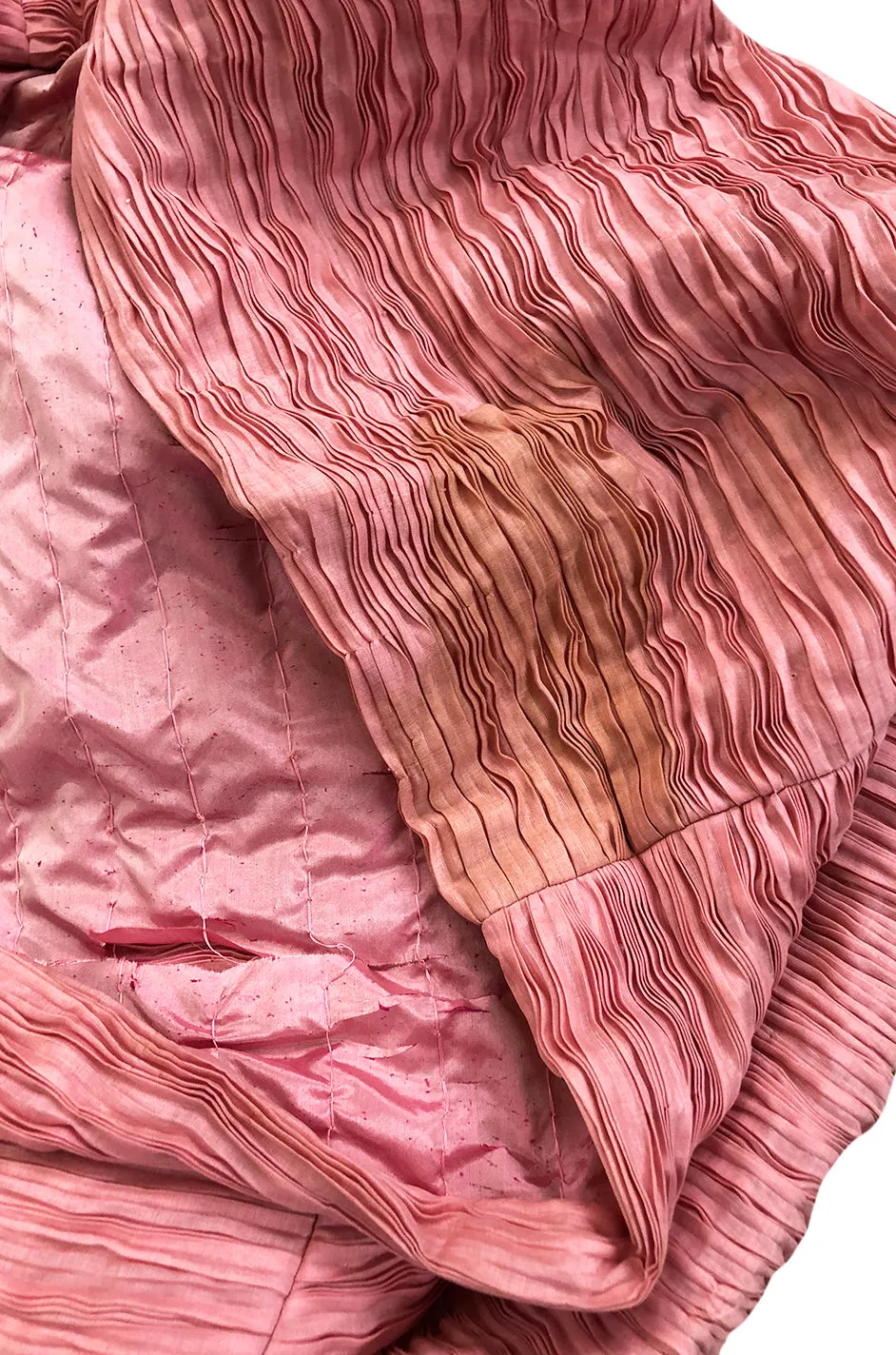 1960s Sybil Connolly Couture 'Non Chalance' Pink Pleated Linen Dress