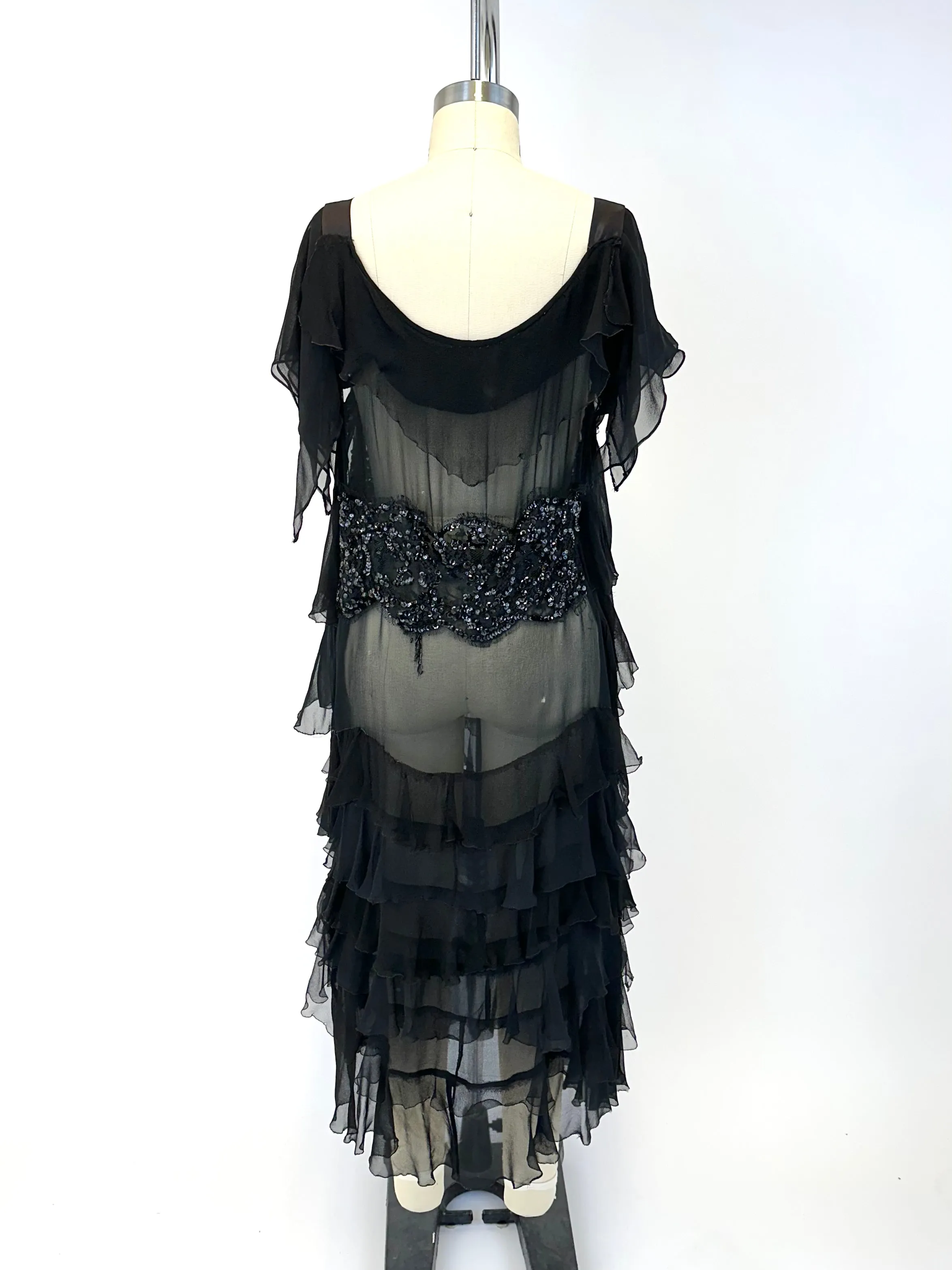 40s Chiffon Sequin Dress