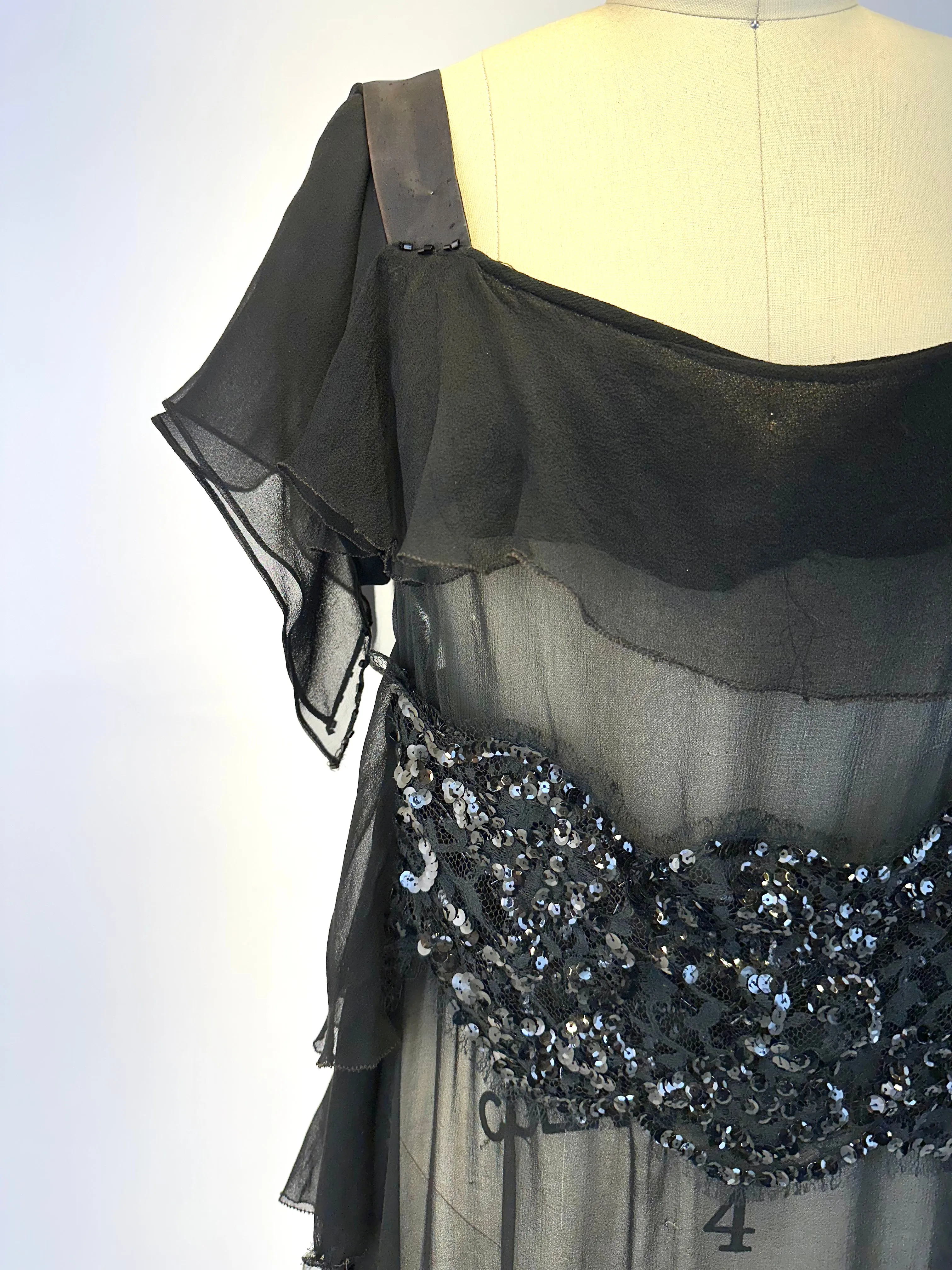 40s Chiffon Sequin Dress