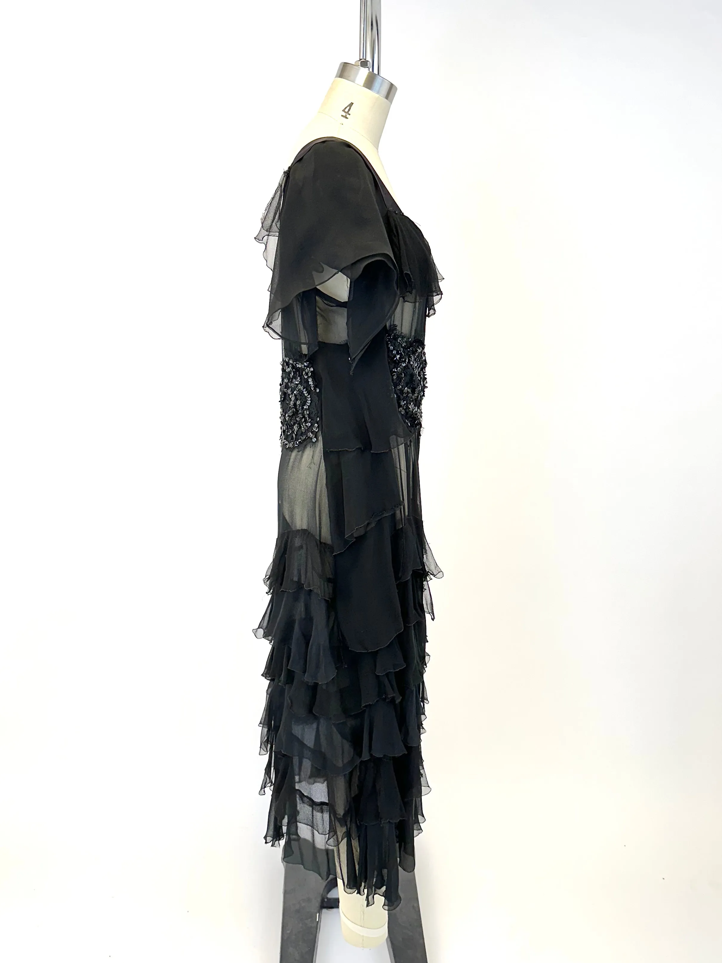 40s Chiffon Sequin Dress