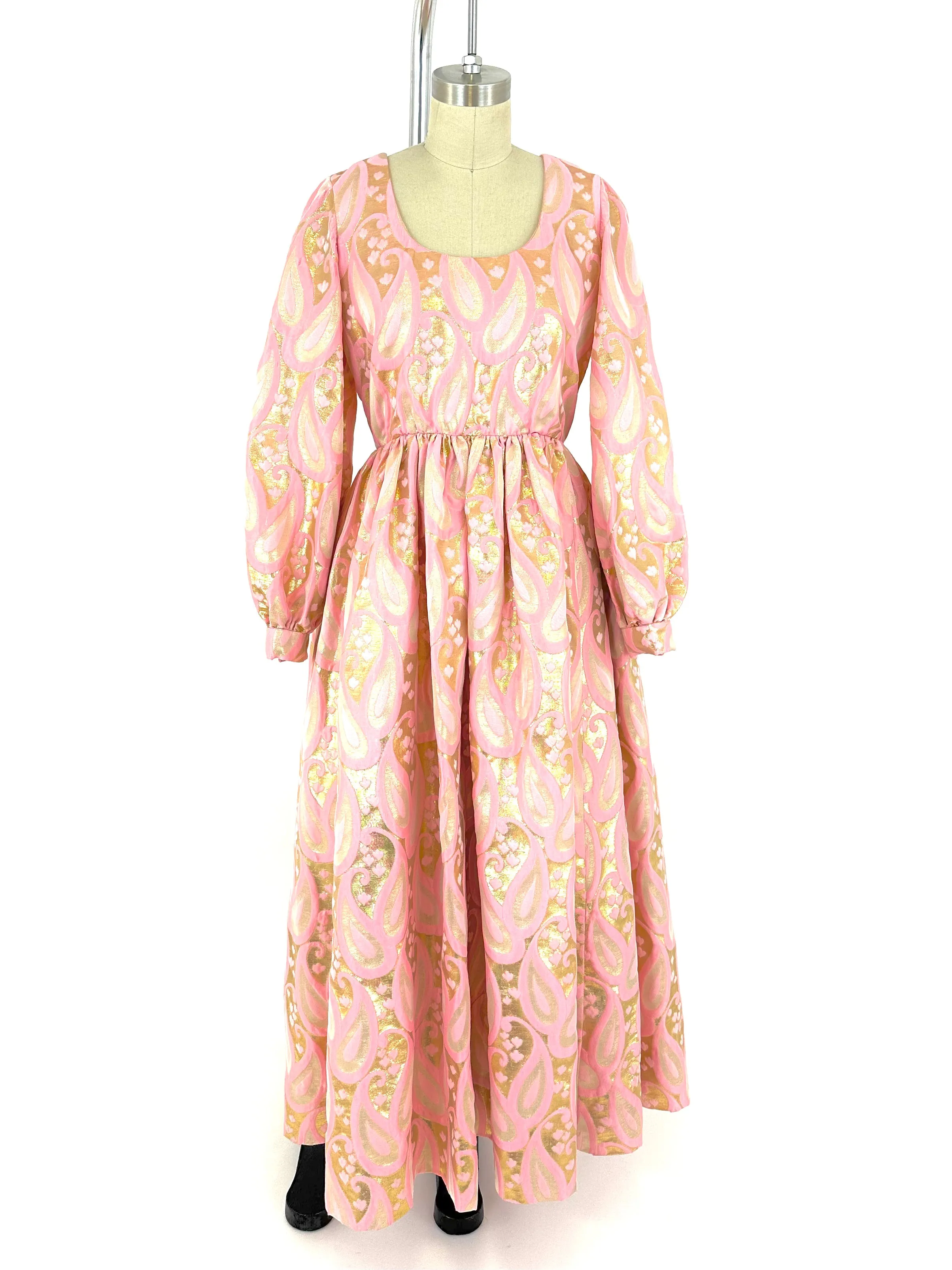 70s Oscar De La Renta Lamé Gown
