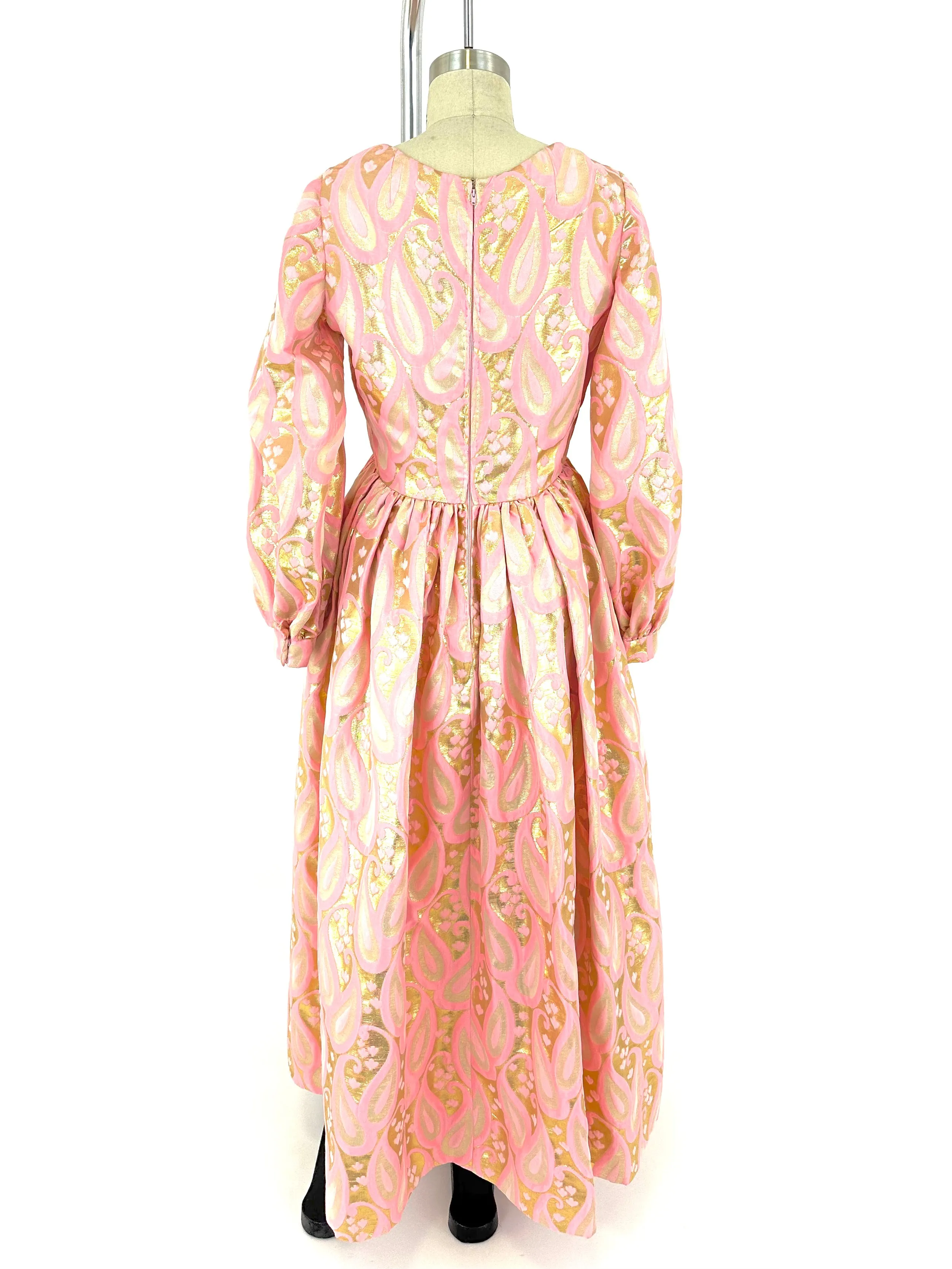 70s Oscar De La Renta Lamé Gown
