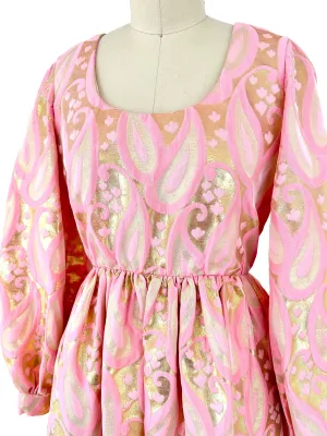 70s Oscar De La Renta Lamé Gown