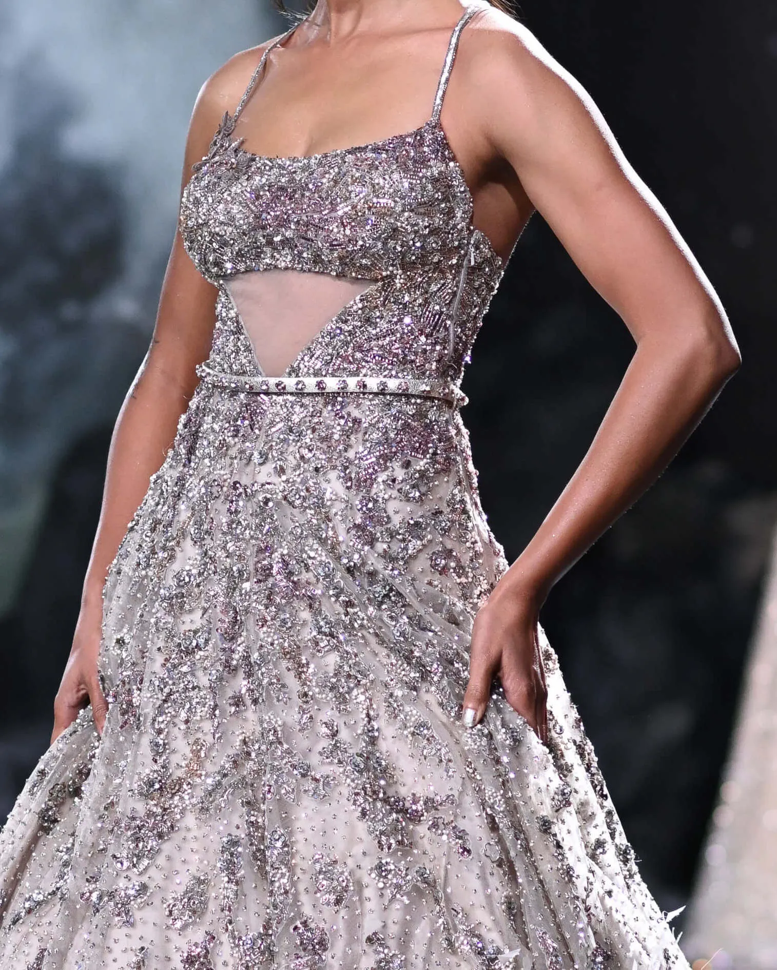 Agnes dusty copper embroidered gown