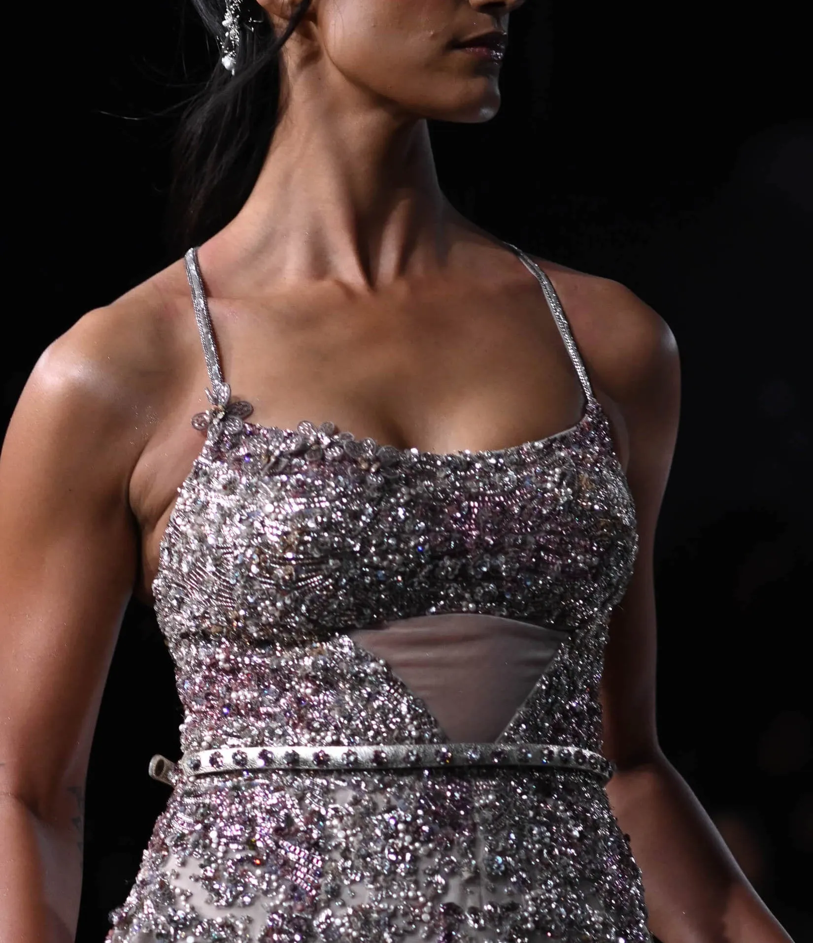 Agnes dusty copper embroidered gown