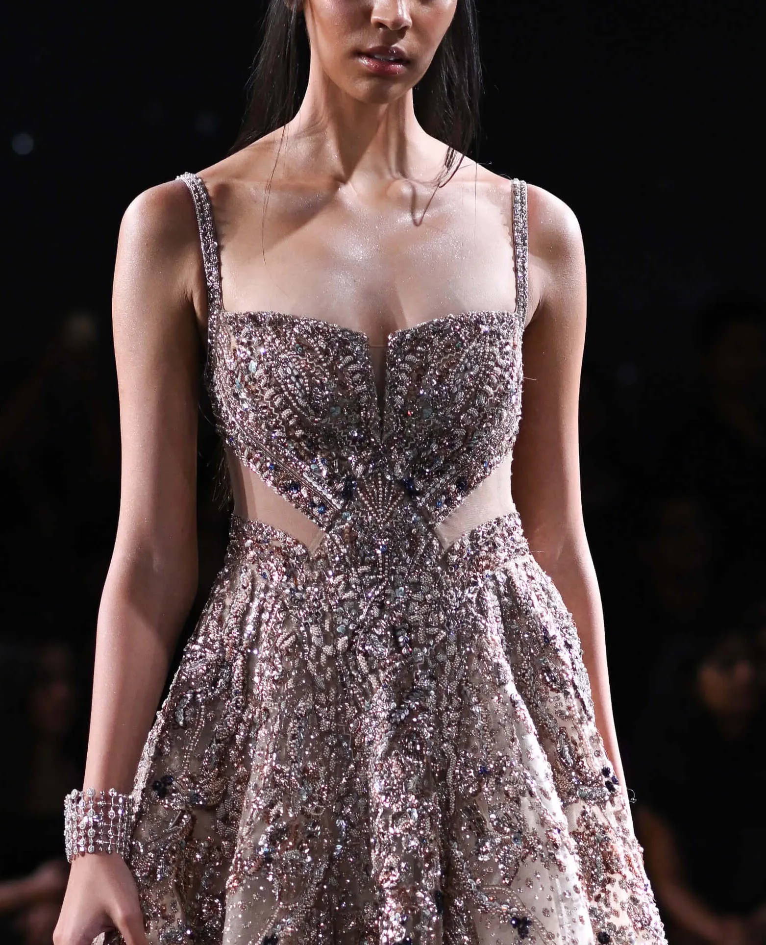 Alexandra copper embroidered gown