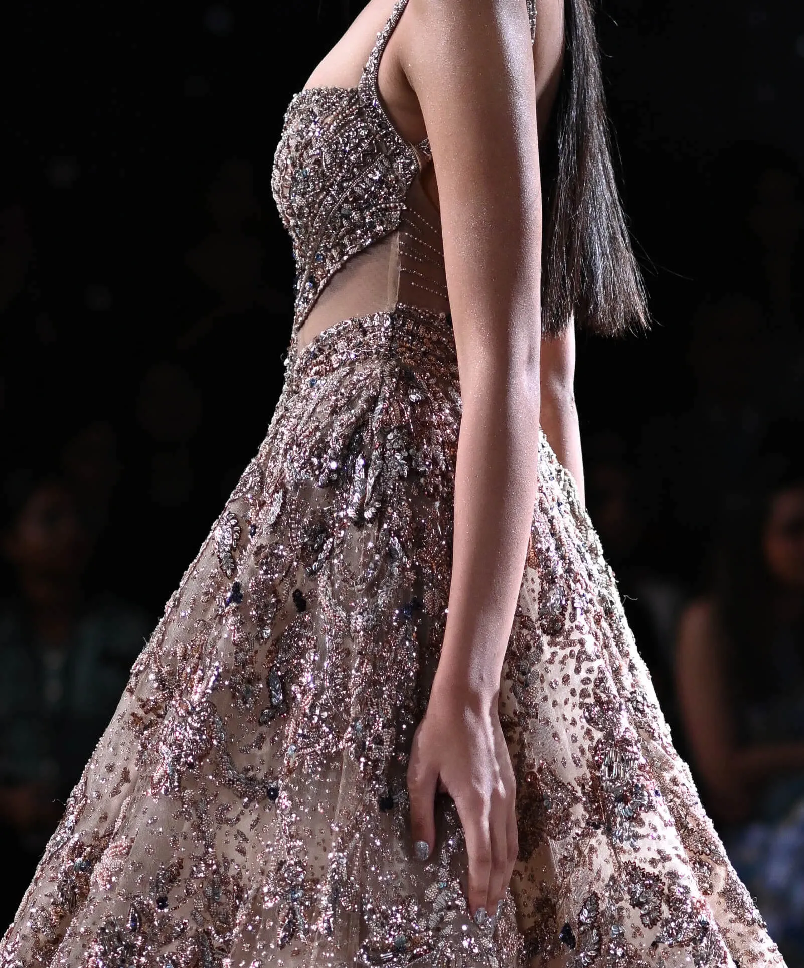 Alexandra copper embroidered gown