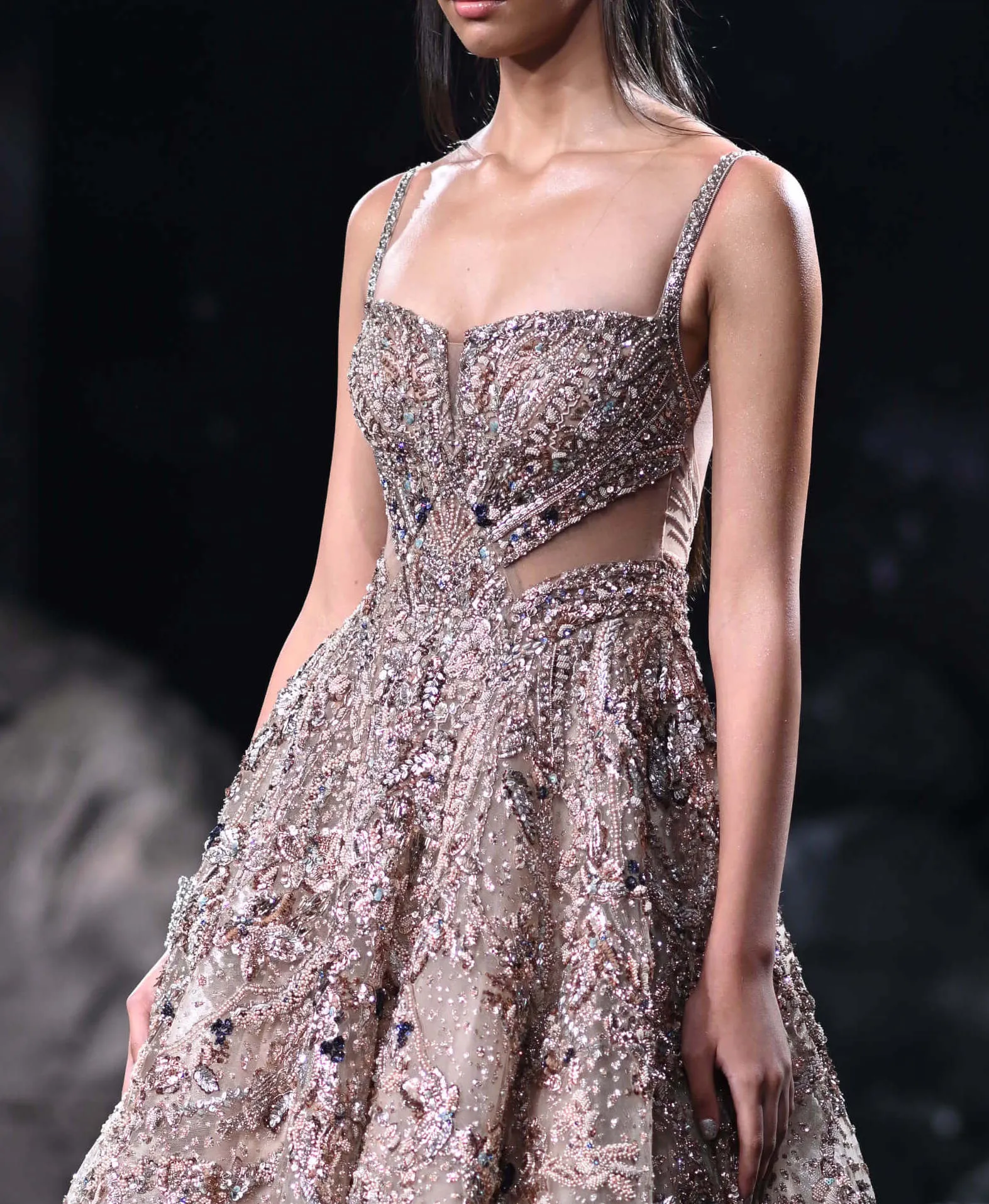 Alexandra copper embroidered gown