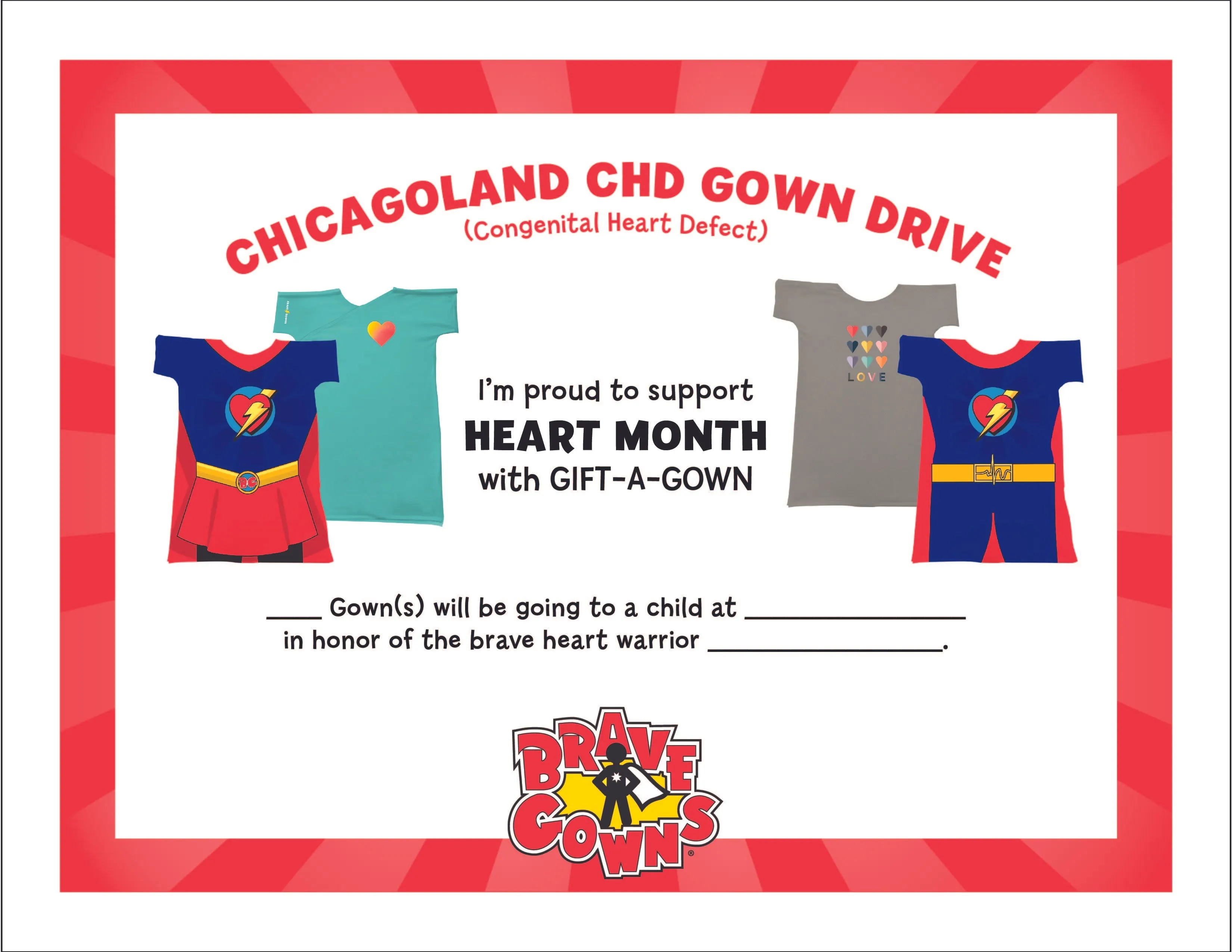 Annual CHICAGOLAND "CHD" Brave Gown Drive