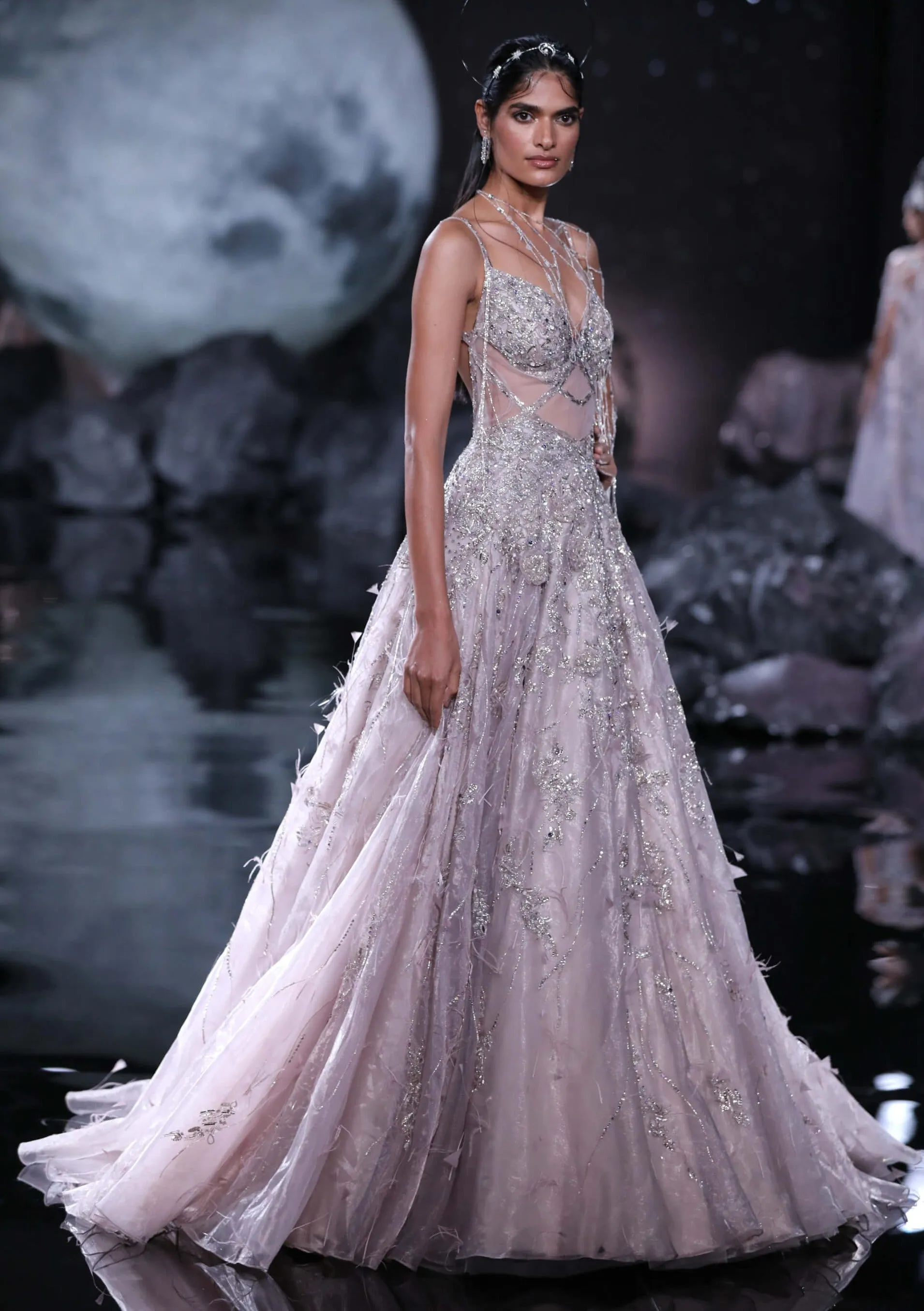 Artemis iridescent mauve gown