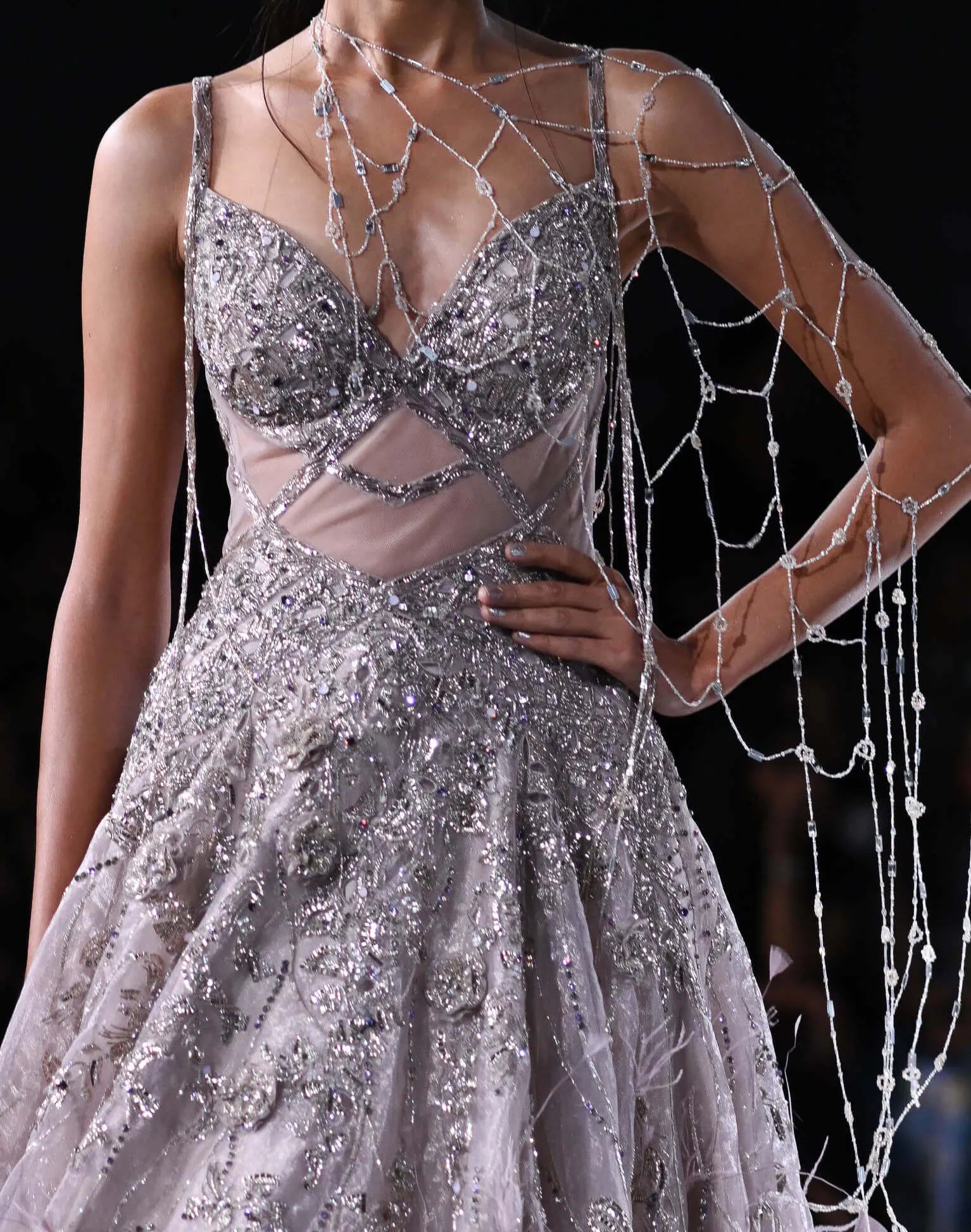 Artemis iridescent mauve gown