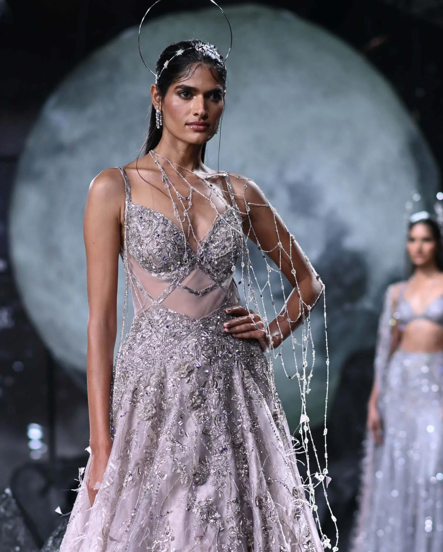 Artemis iridescent mauve gown
