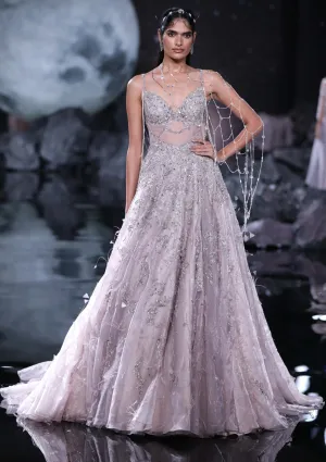 Artemis iridescent mauve gown