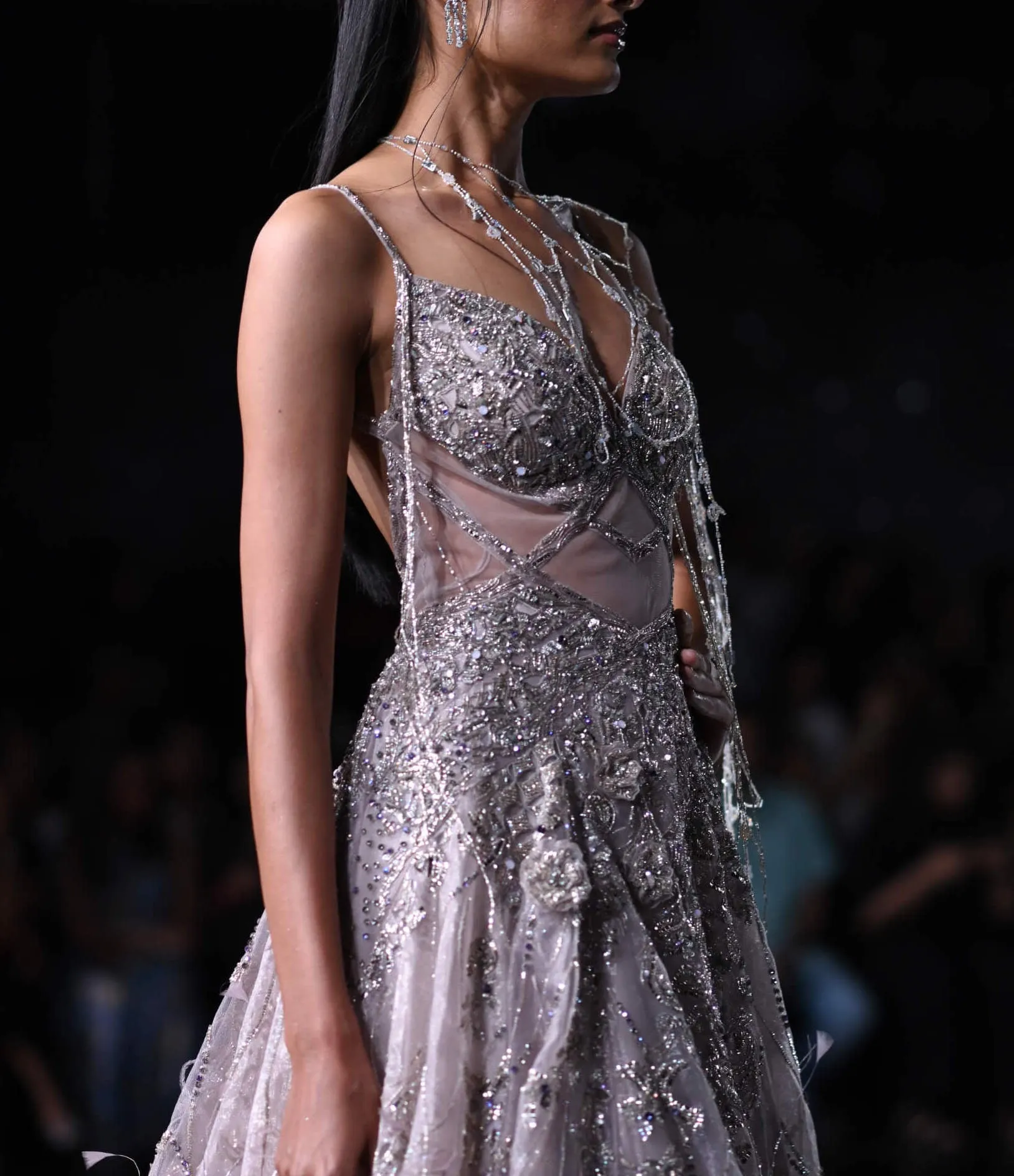 Artemis iridescent mauve gown