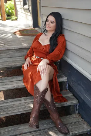 Aurora Satin Midi Dress