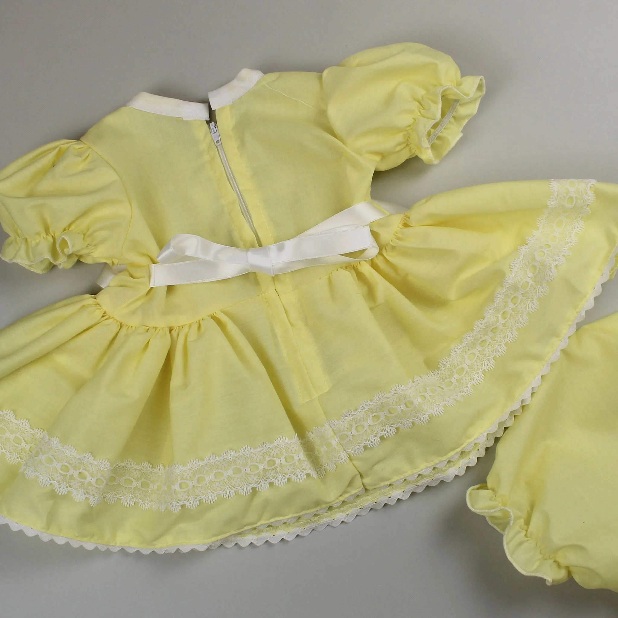 Baby Girl Lemon Yellow Dress with Bows and Bloomers