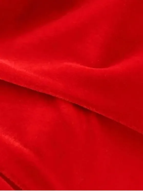 BerryBetty - Gorgeous Frill Hem Velvet Tank Dress