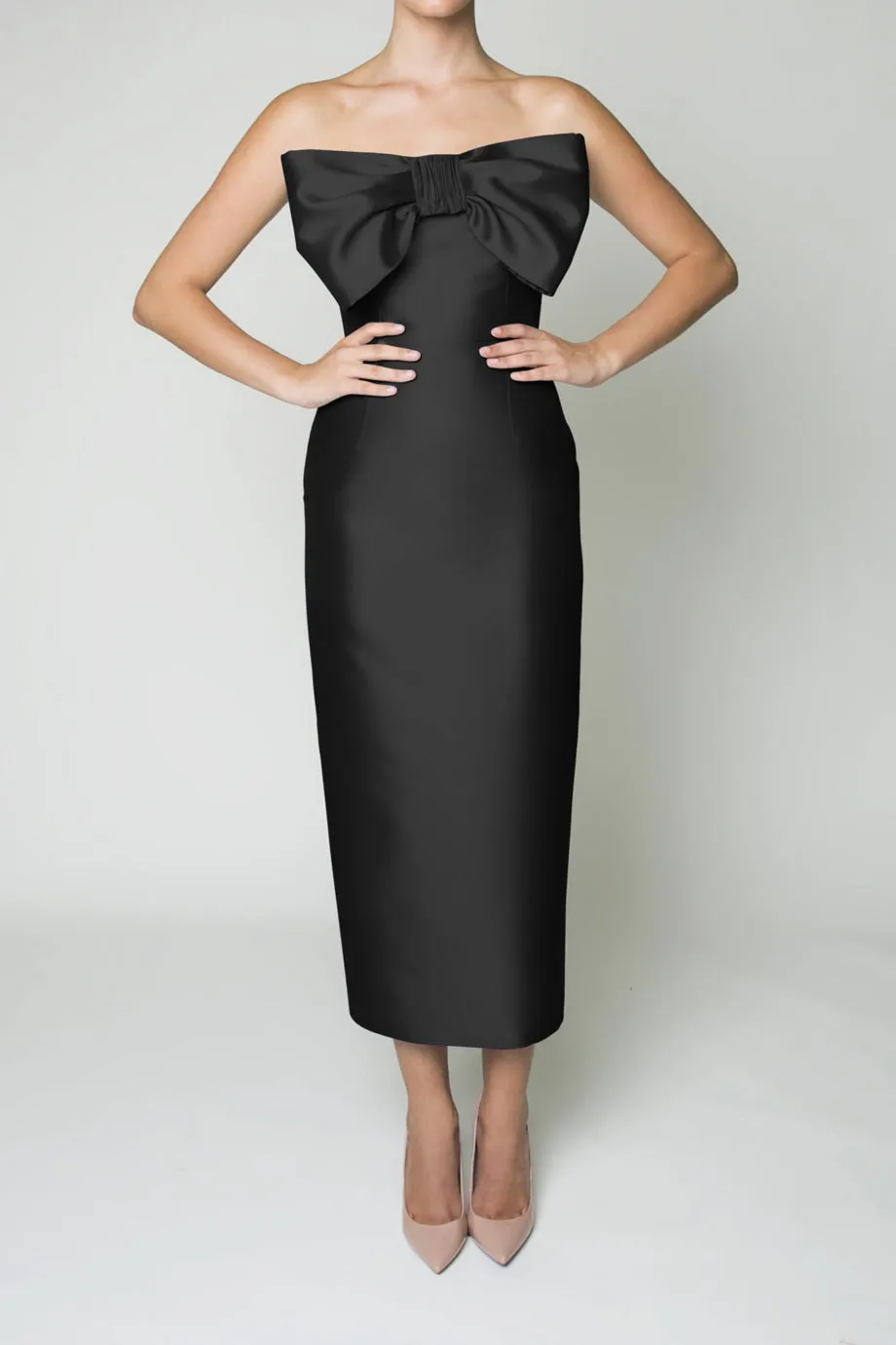 Bettina Silk and Wool Midi Dress