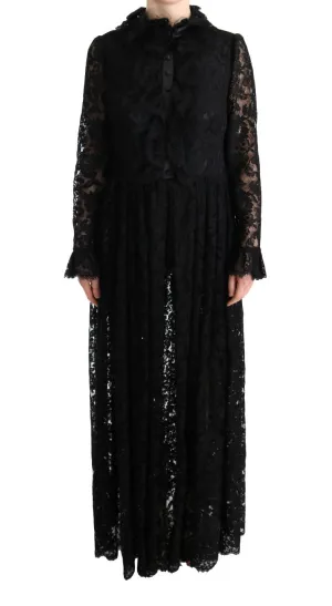 Black Floral Lace Maxi Dress