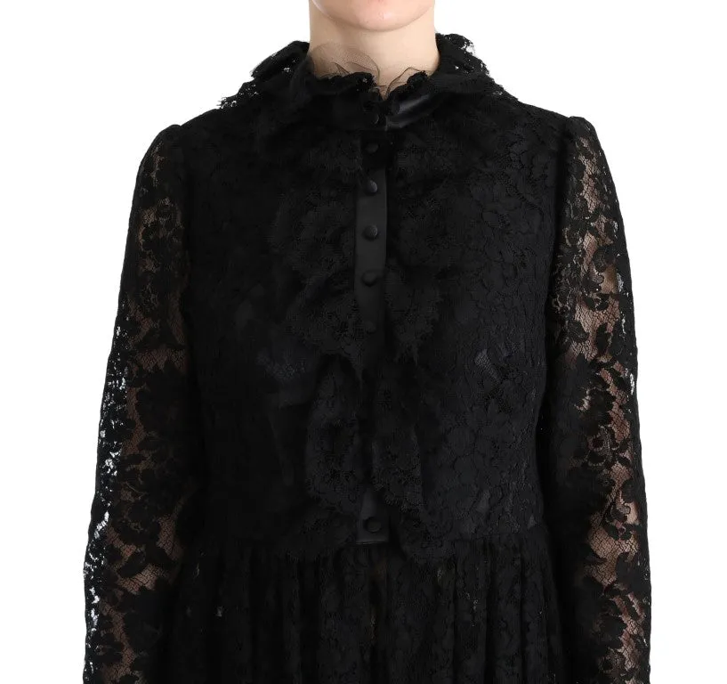 Black Floral Lace Maxi Dress