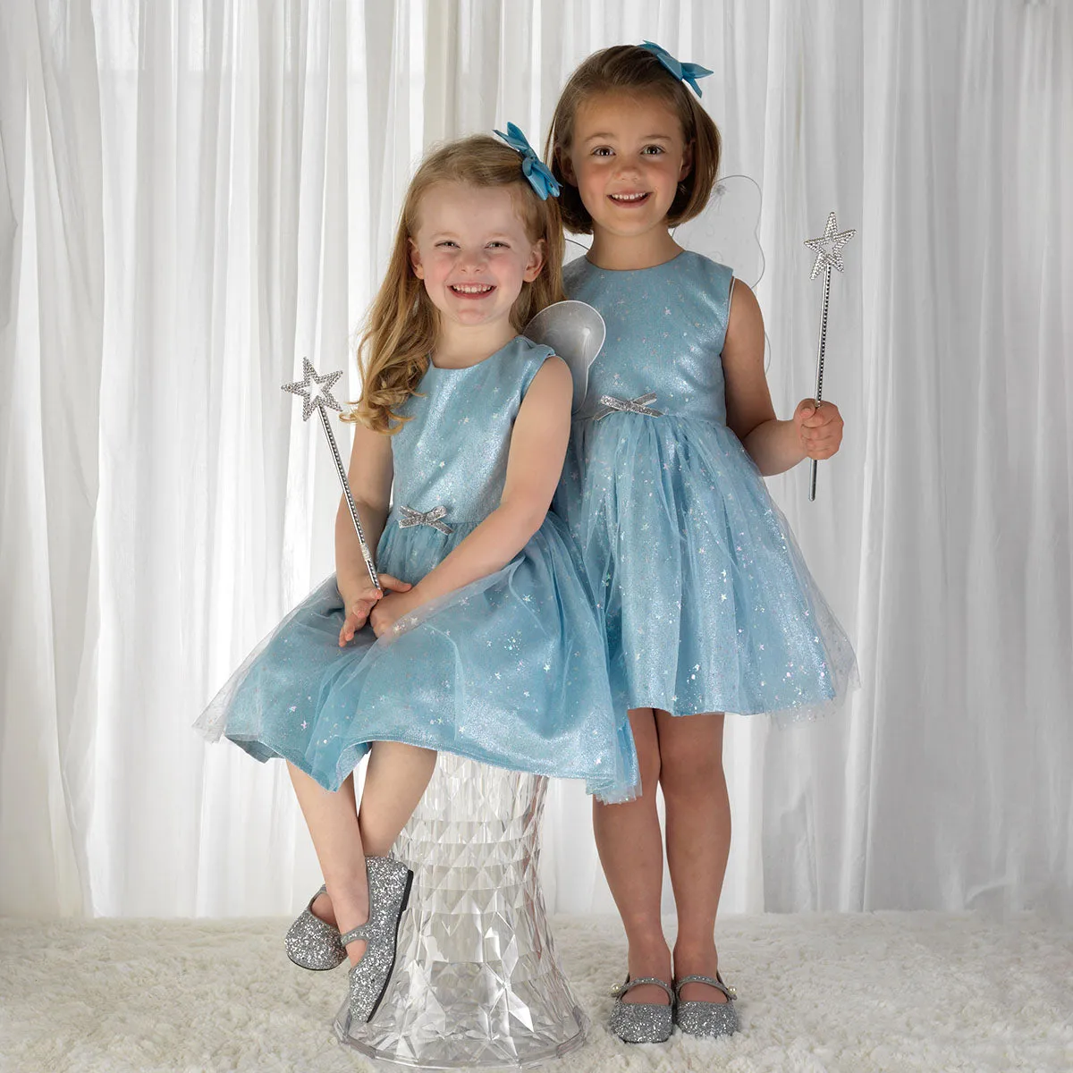 Blue Satin Ribbon Hairbow