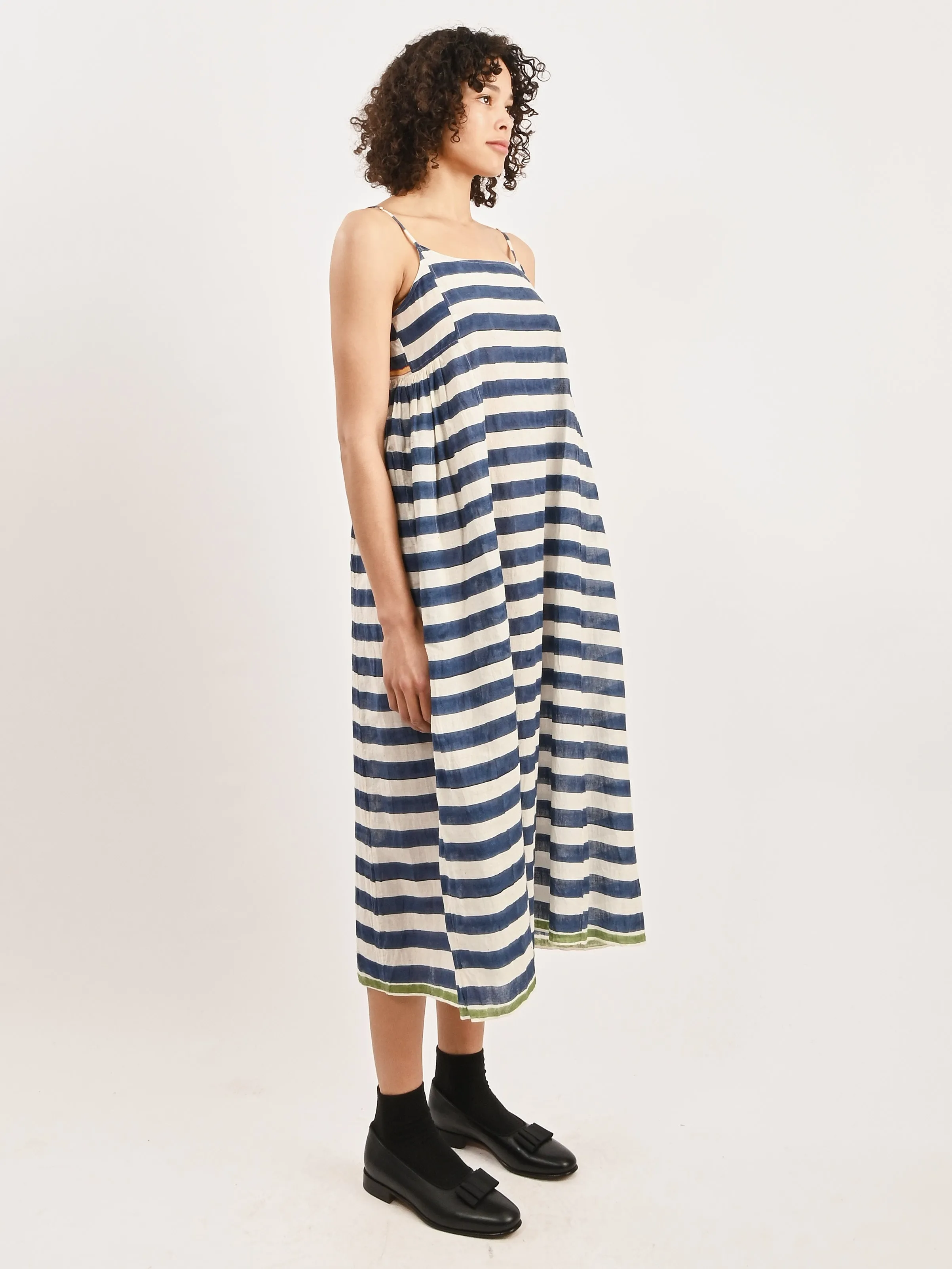 Blue/White Stripe Slip Dress
