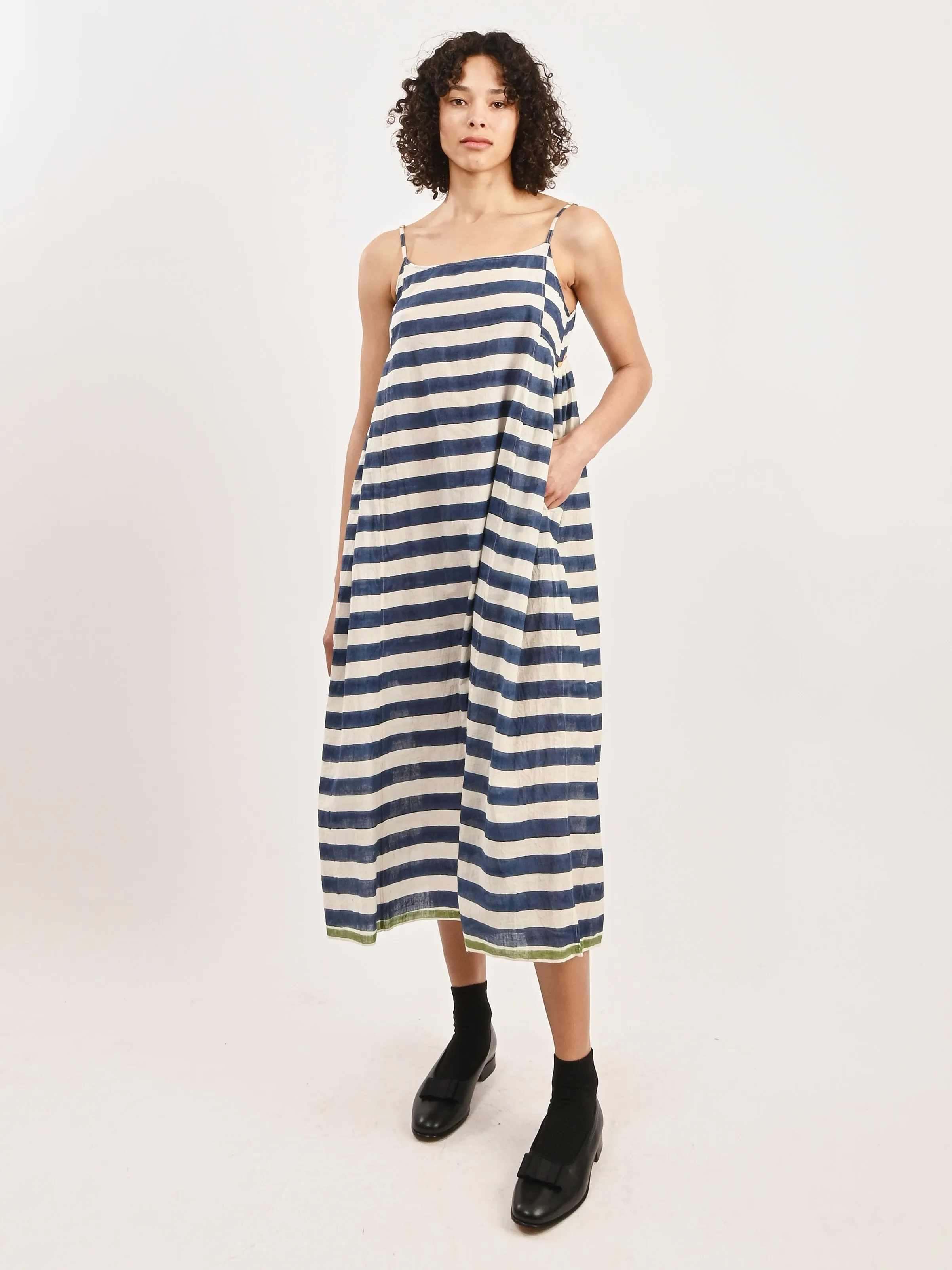 Blue/White Stripe Slip Dress