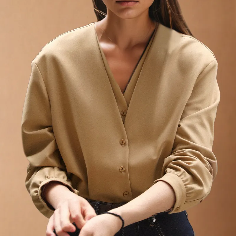 Breton® | Silk Blouse With Overlays