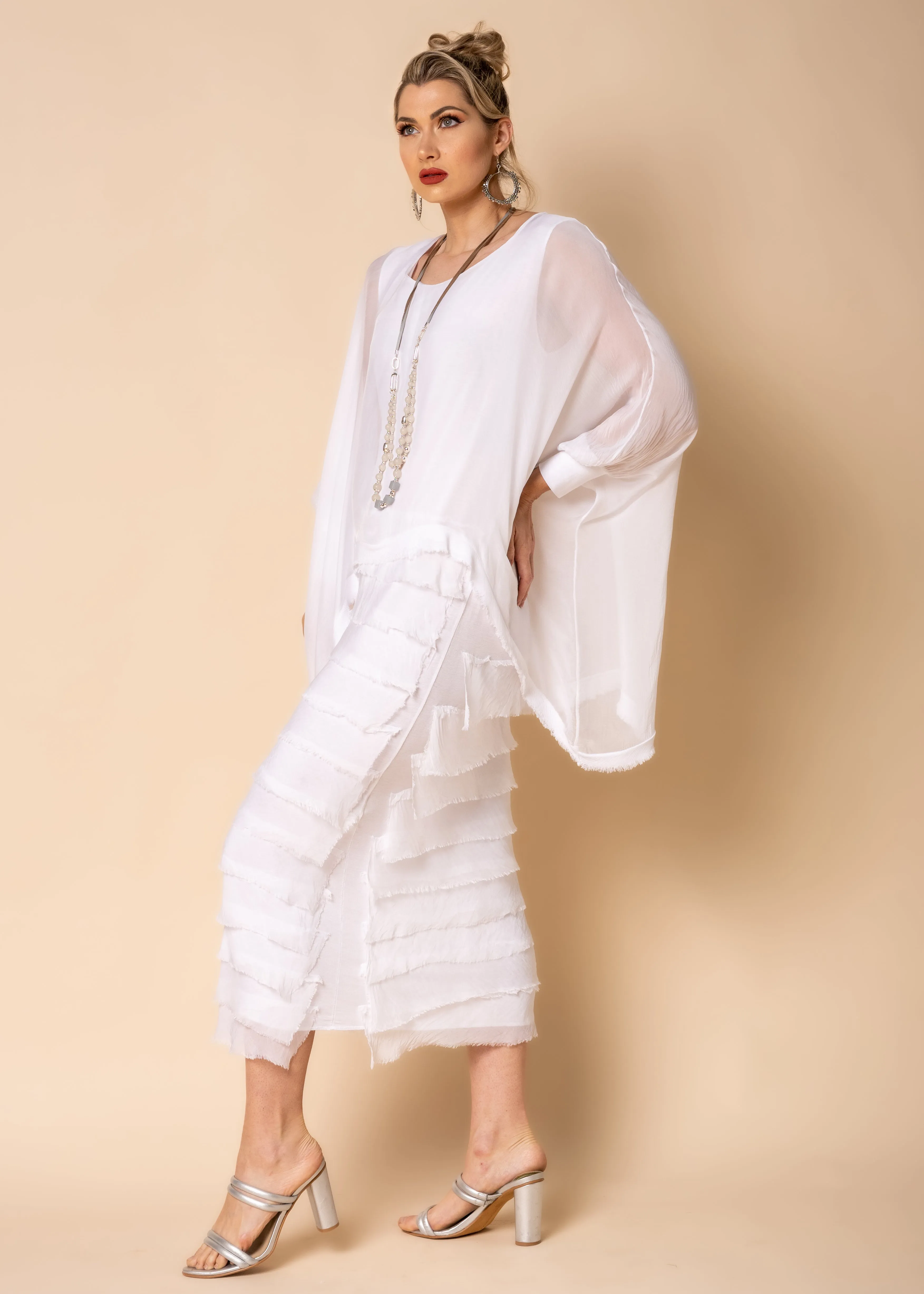 Candie Silk Dress in White