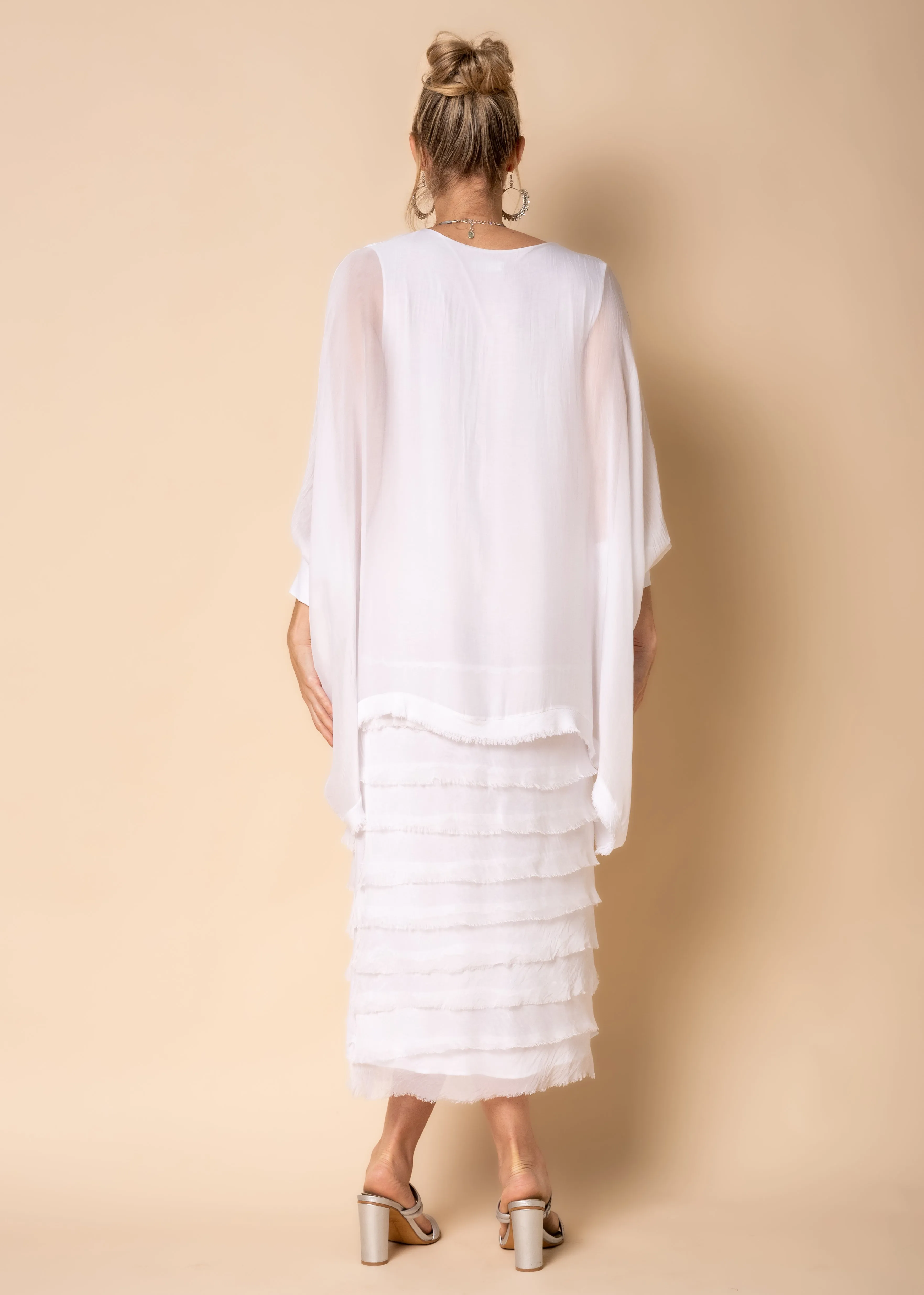 Candie Silk Dress in White