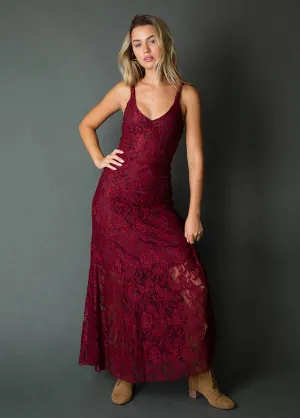 Carmel Slip Dress in Burgundy
