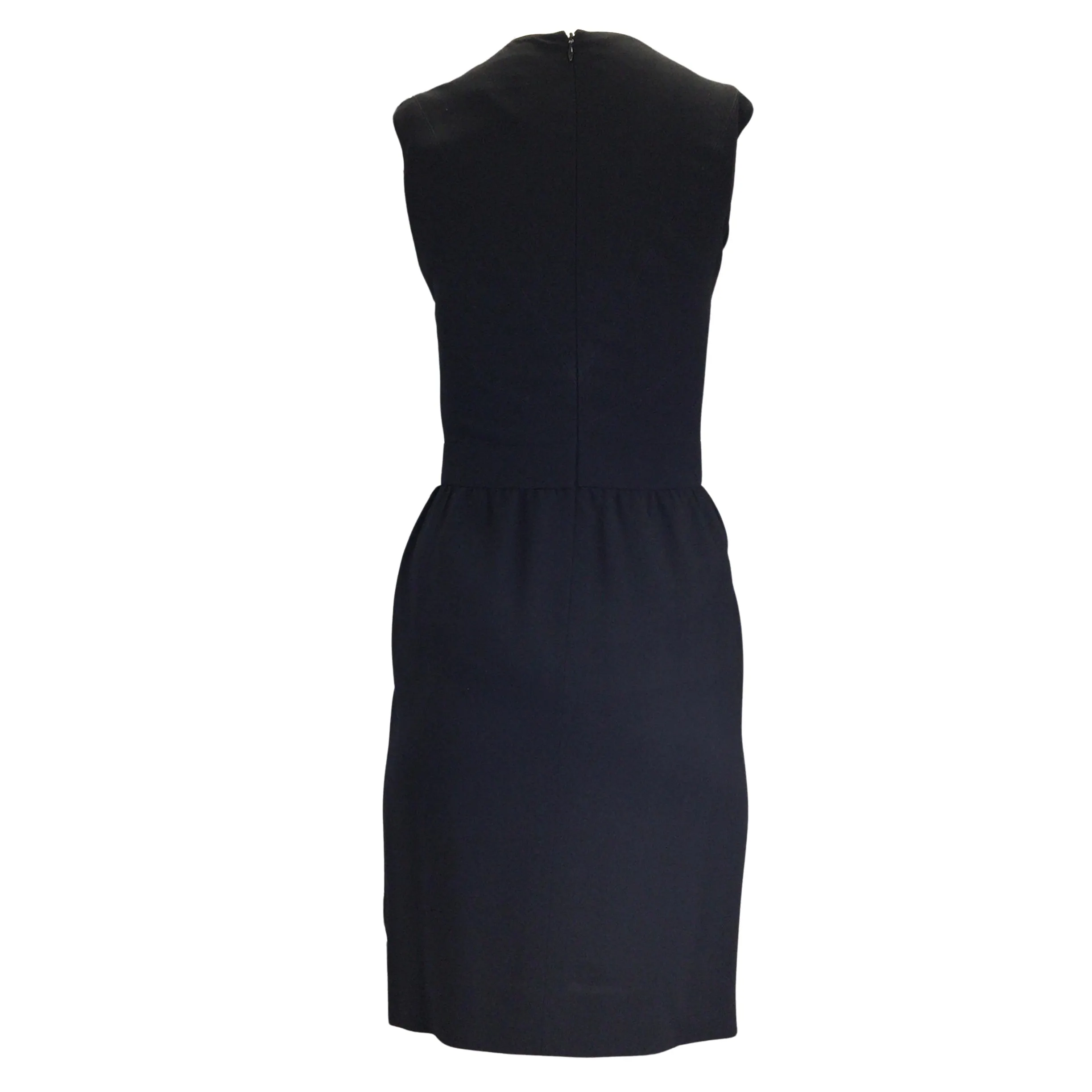 Chanel Boutique Black Vintage 1998 Sleeveless Wool Dress
