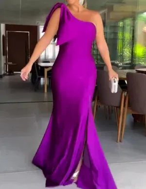Charming Mermaid Prom Dresses Long Party Dresses with Slit