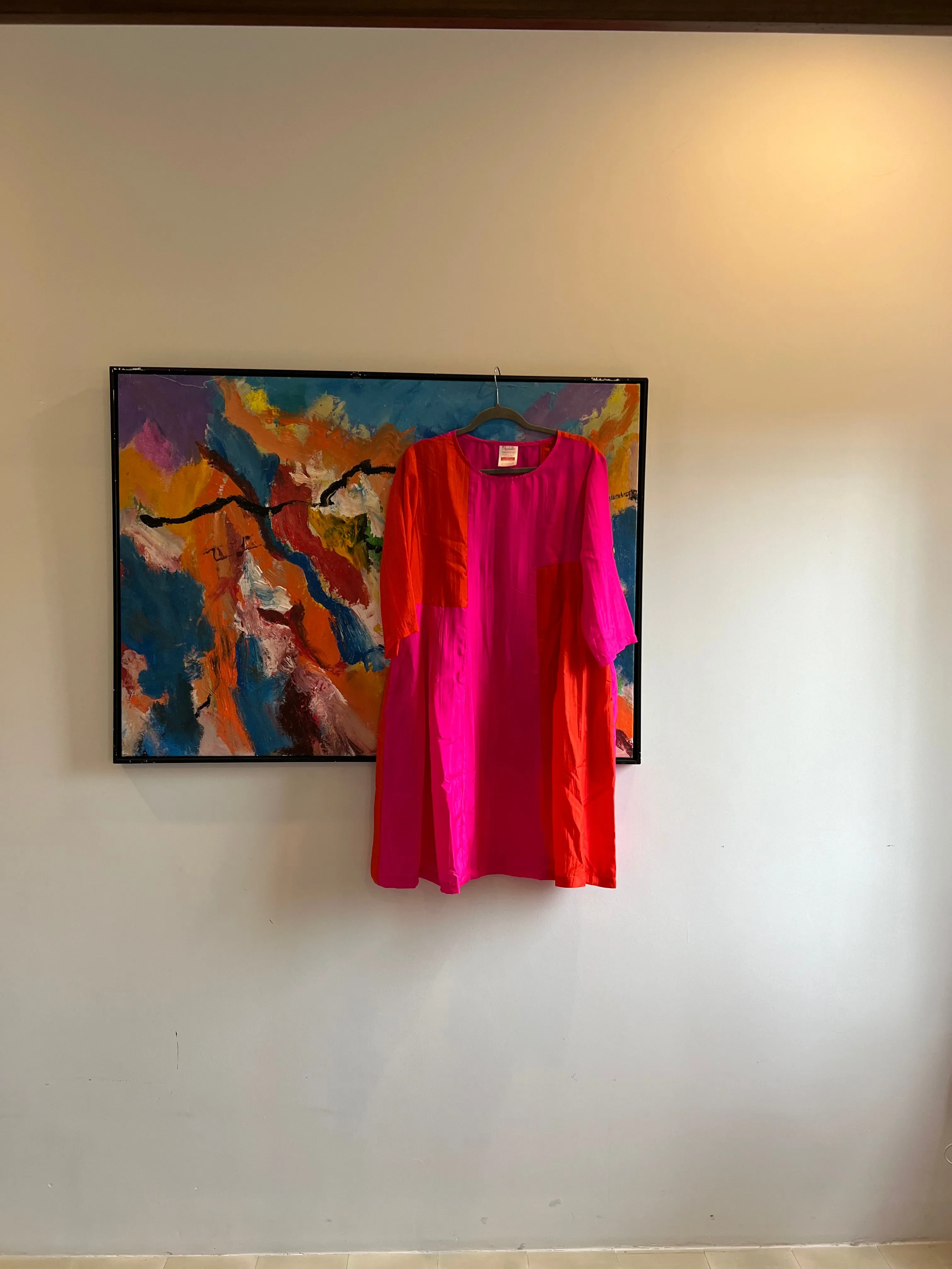 Chiang mai  silk  dress pink Orange