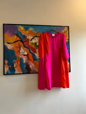 Chiang mai  silk  dress pink Orange