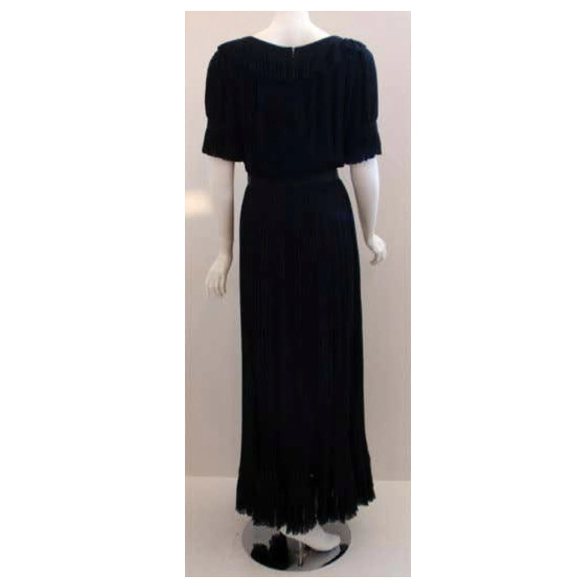CHRISTIAN DIOR 1974 Haute Couture Pleated Chiffon Gown
