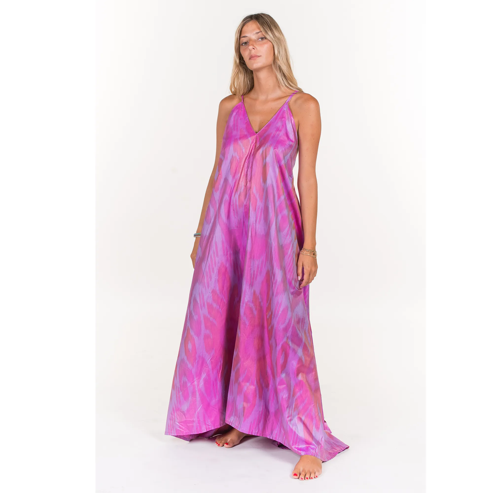 Ciringuito Ikat Dress - Pink Red