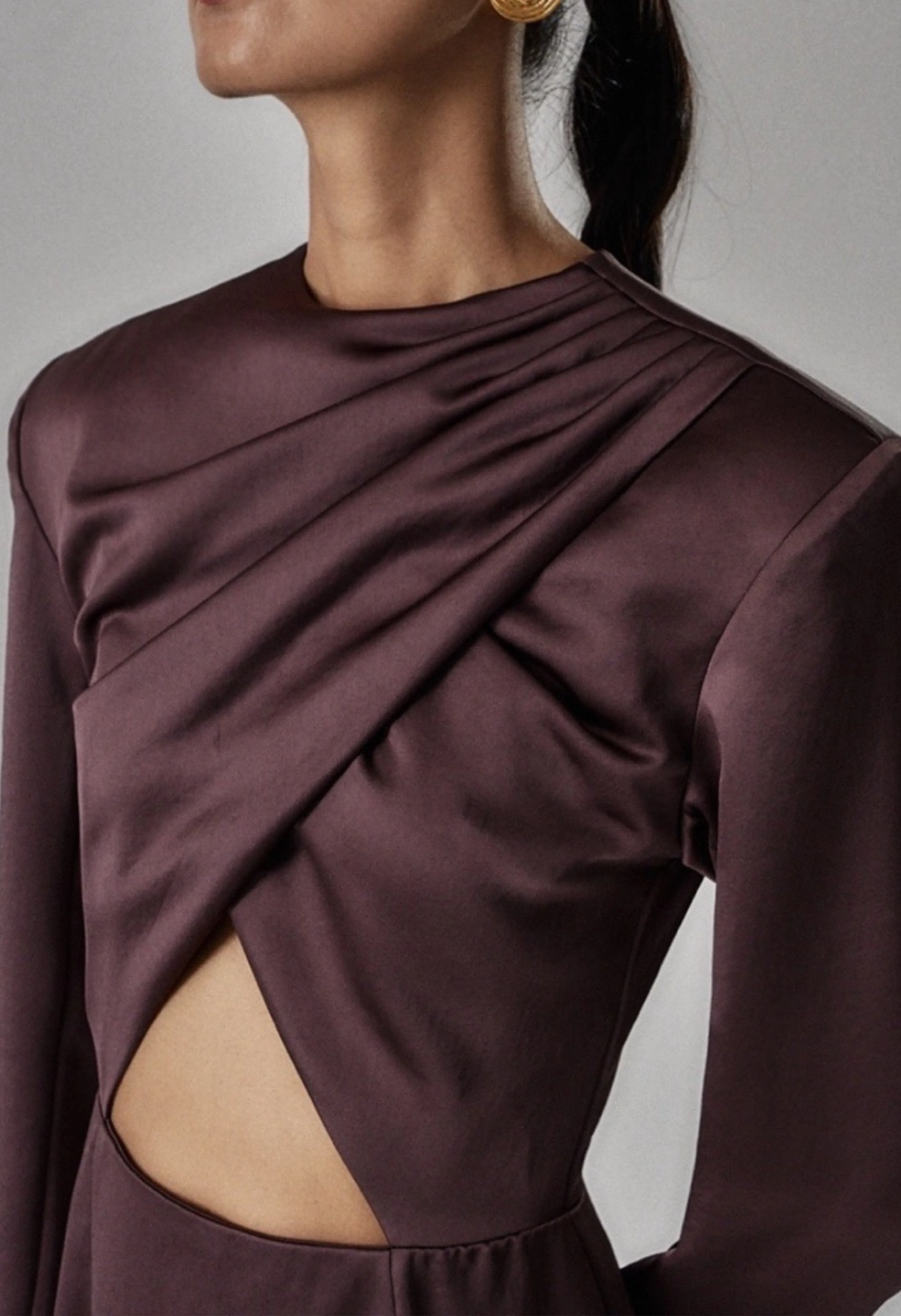 Colette Chocolate Satin Dress