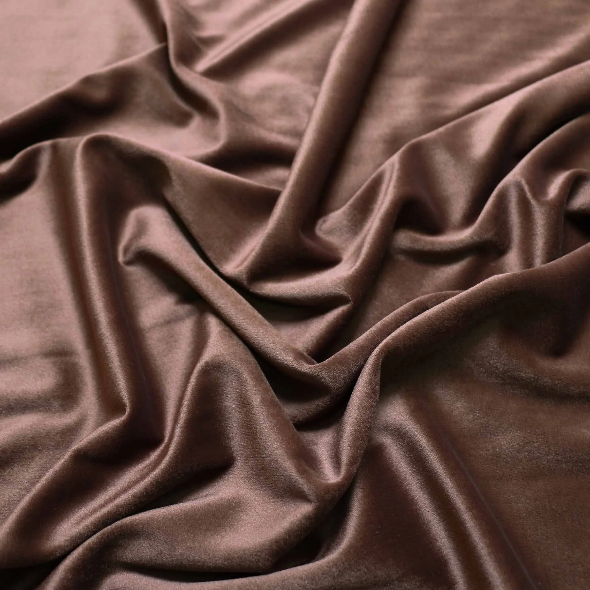 Cotton Velour - Blue, brown, cream