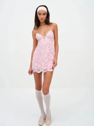 Creamsicle Lace Slip Dress in Pale Pink