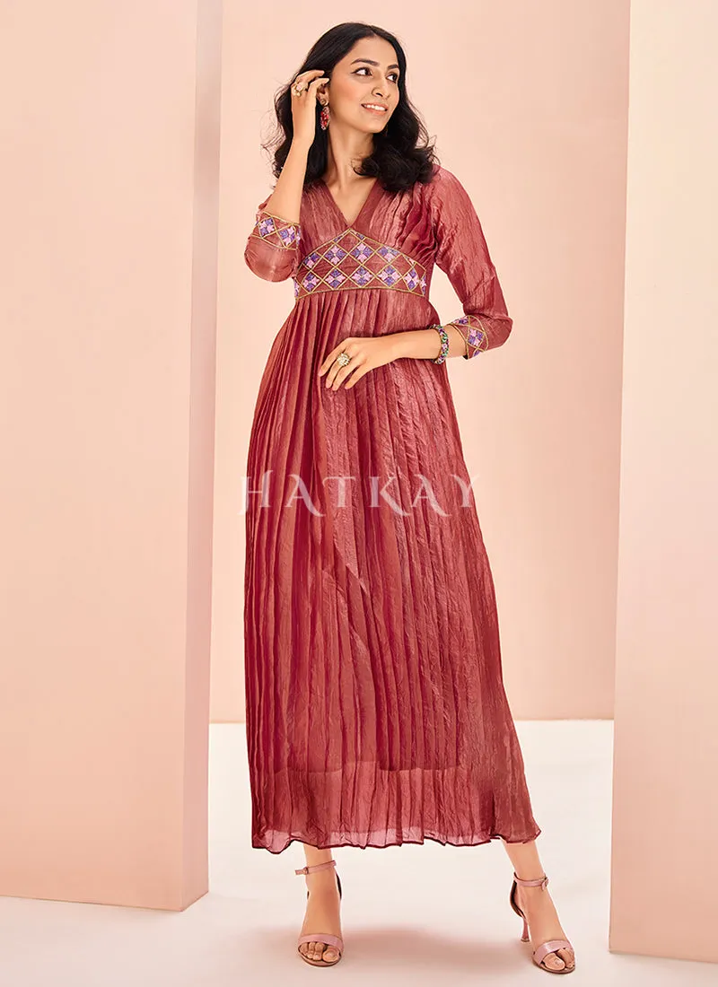 Crimson Red Handwork Fancy Gown