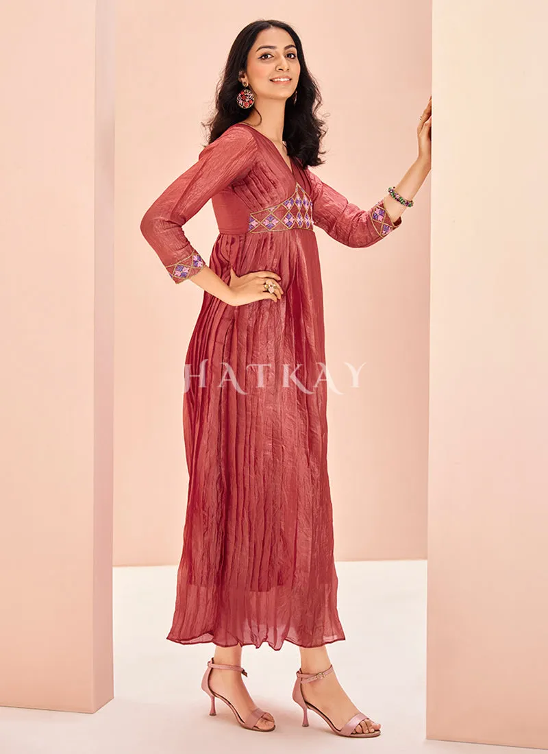 Crimson Red Handwork Fancy Gown