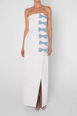 Daniela Silk Faille Wrap Column Gown