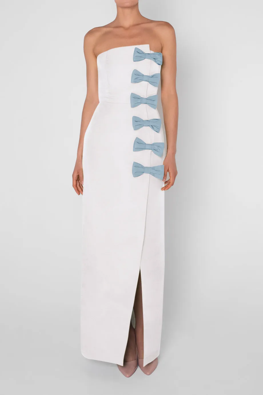 Daniela Silk Faille Wrap Column Gown