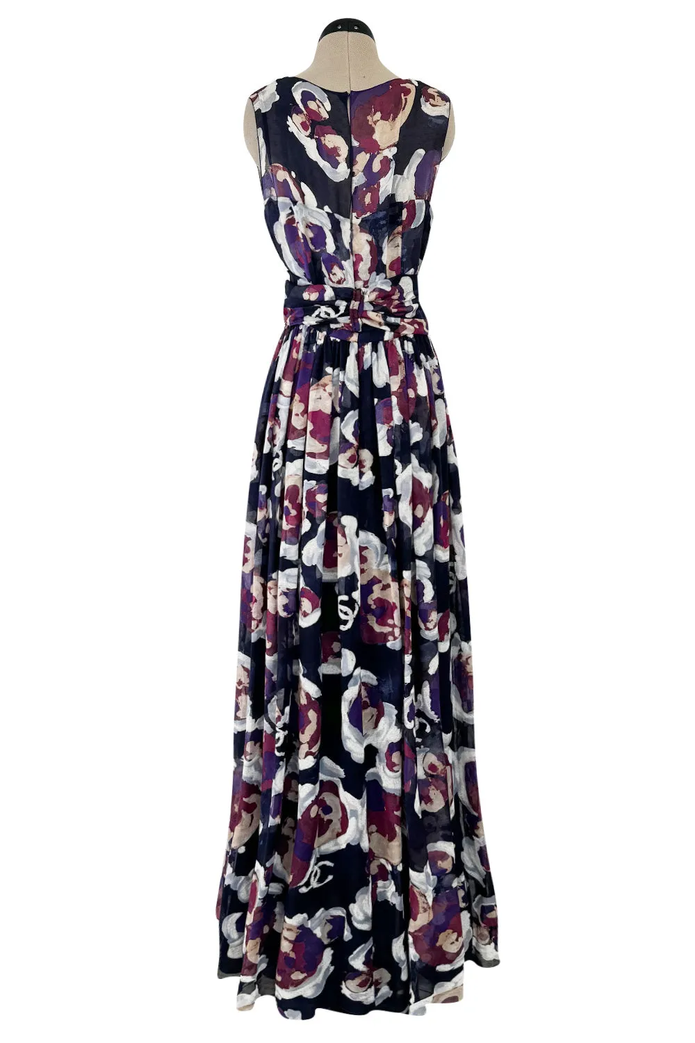 Dreamy Cruise 2010 Chanel by Karl Lagerfeld Runway Look 33 'Painted' Silk Net Floral Dress