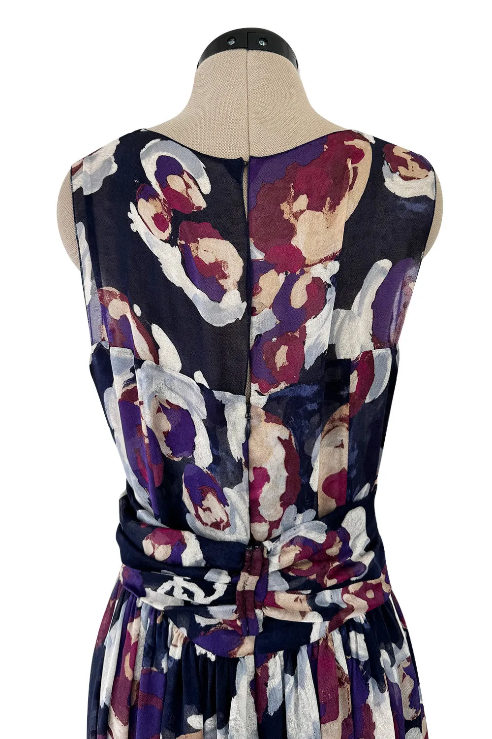 Dreamy Cruise 2010 Chanel by Karl Lagerfeld Runway Look 33 'Painted' Silk Net Floral Dress